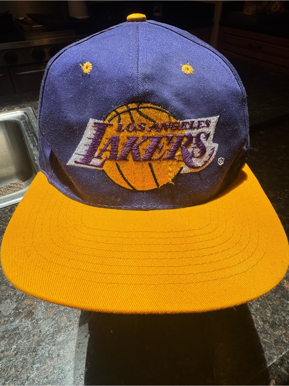 Los Angeles Lakers Two-Tone Snapback Hat - Purple & Gold